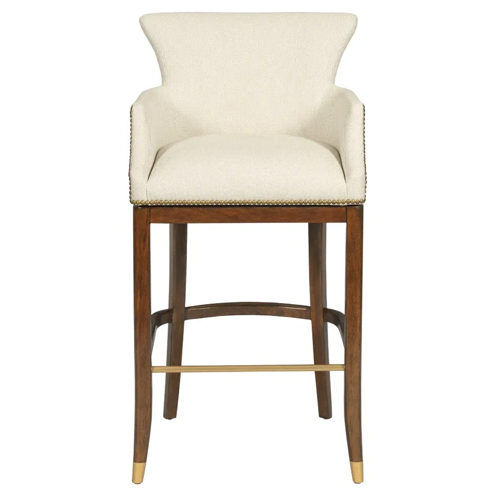 Pamono Swivel Bar Stool - Vanilla, Brown Wood image