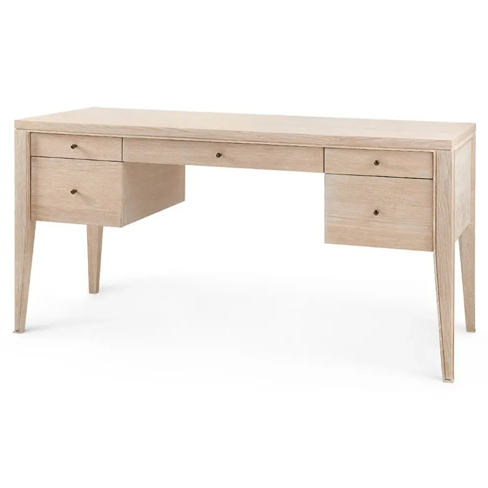 Paola Oak Wood Desk - Bleached Oak