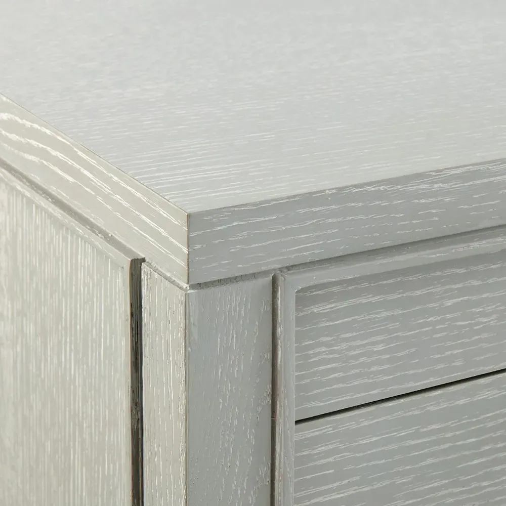 Paola Oak Wood Desk - Soft Grey