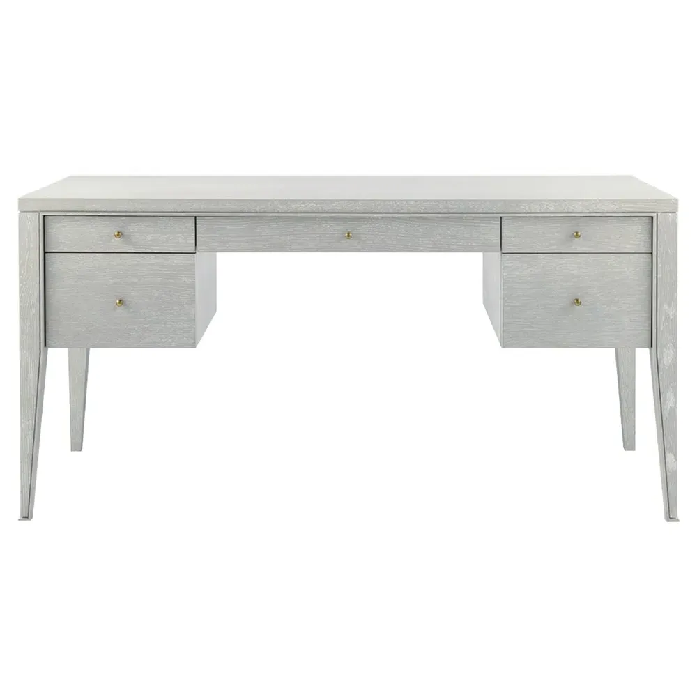 Paola Oak Wood Desk - Soft Grey image