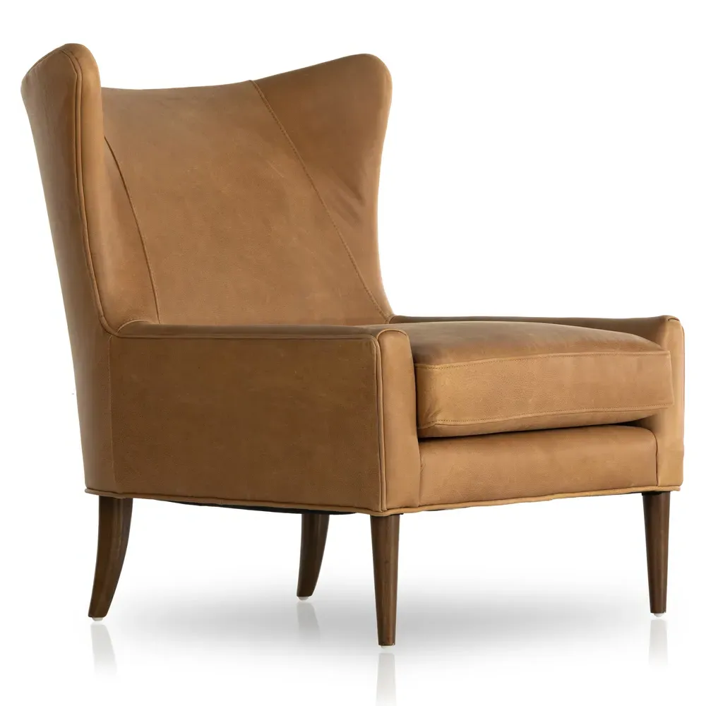 Paola Wing Lounge Chair - Cognac, Leather