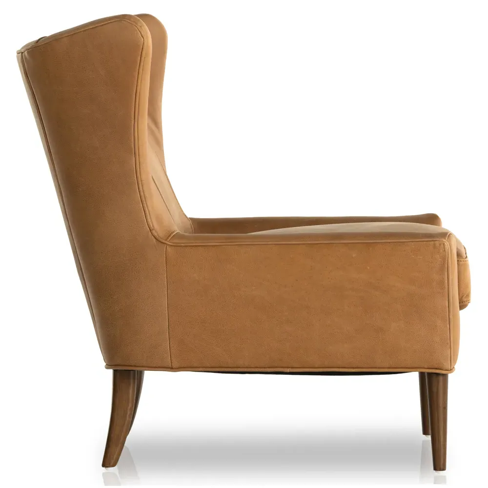 Paola Wing Lounge Chair - Cognac, Leather