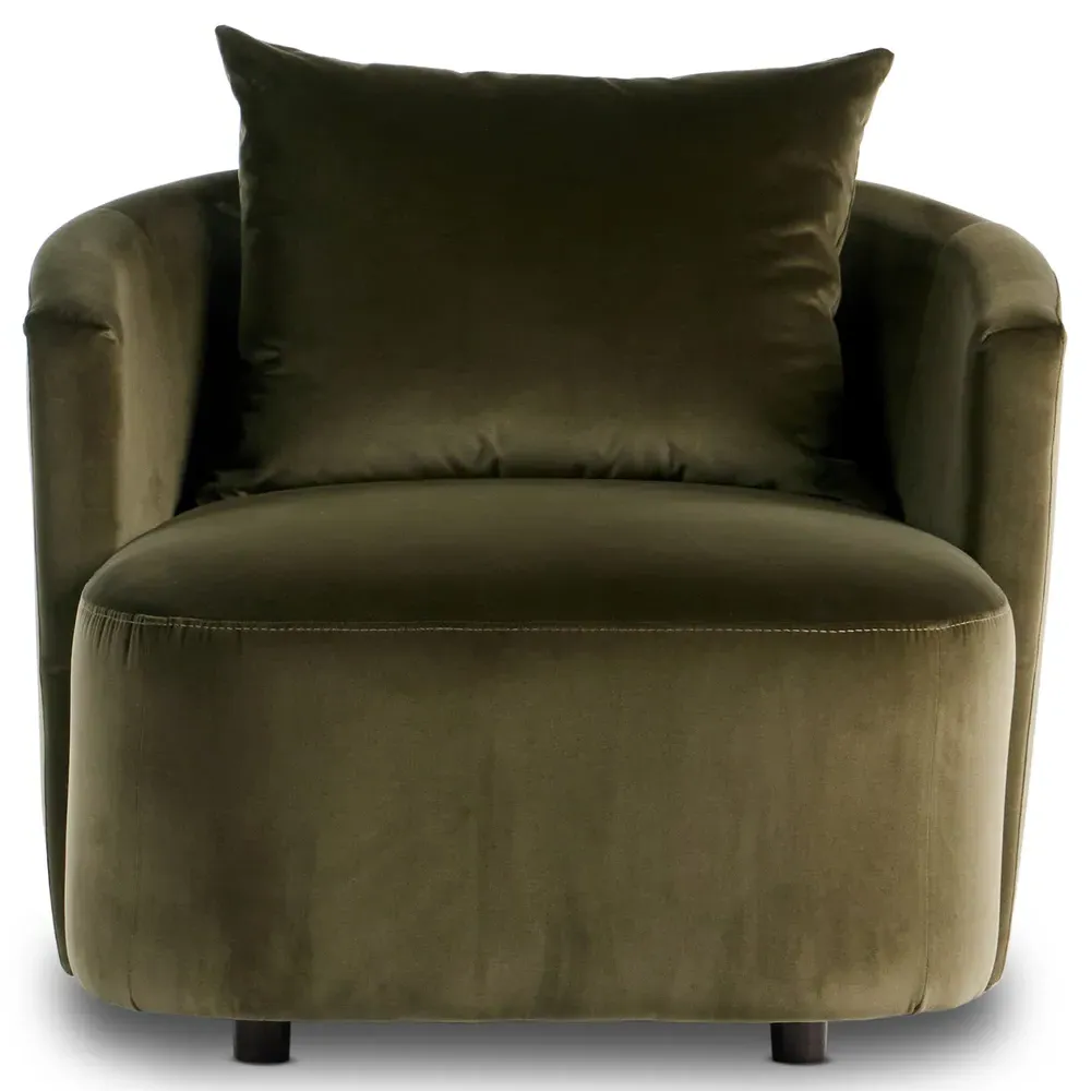 Paolo Upholstered Chaise Lounge - Green, Cotton