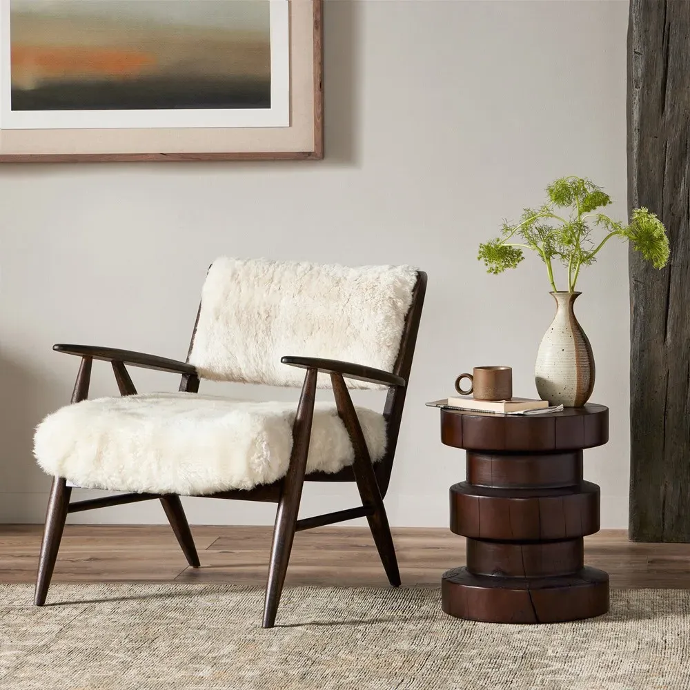 Papile Arm Chair - Cream, Oak