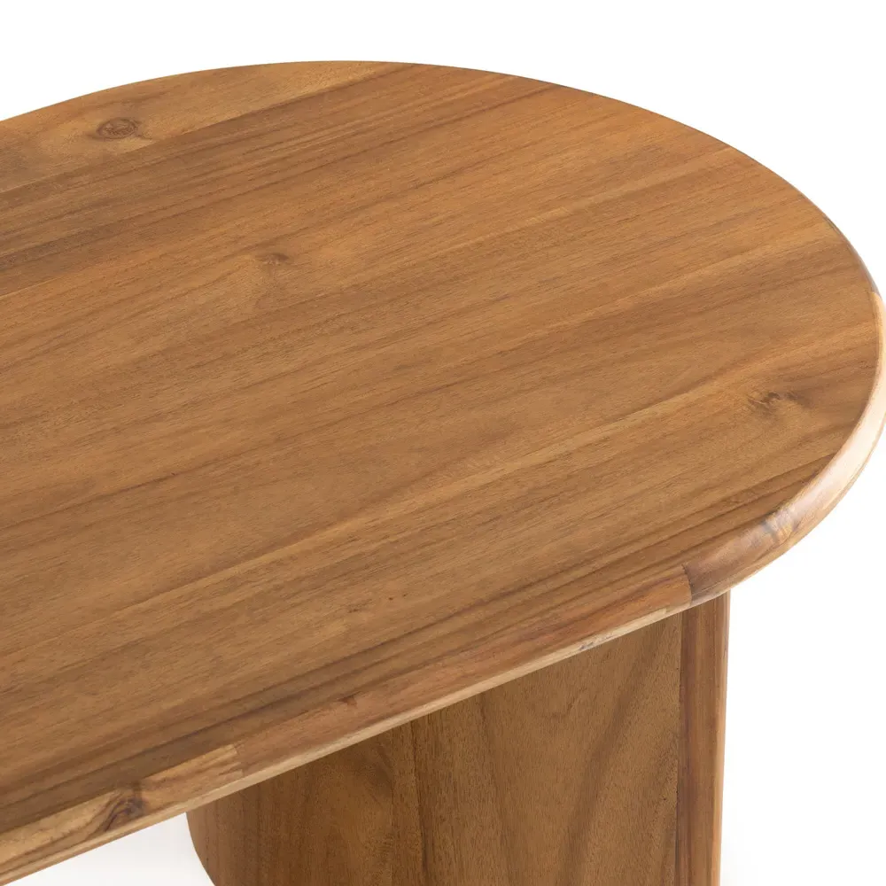 Paris Crescent Base Oval Coffee Table - Light Brown, Acacia