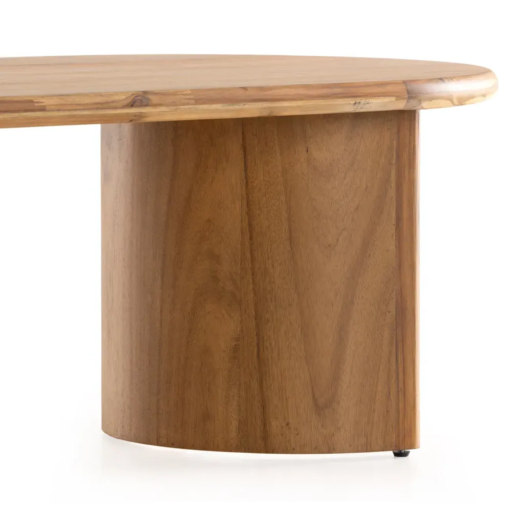 Paris Crescent Base Oval Coffee Table - Light Brown, Acacia