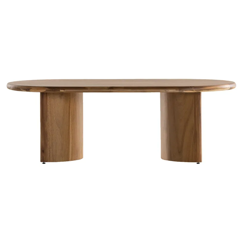 Paris Crescent Base Oval Coffee Table - Light Brown, Acacia image