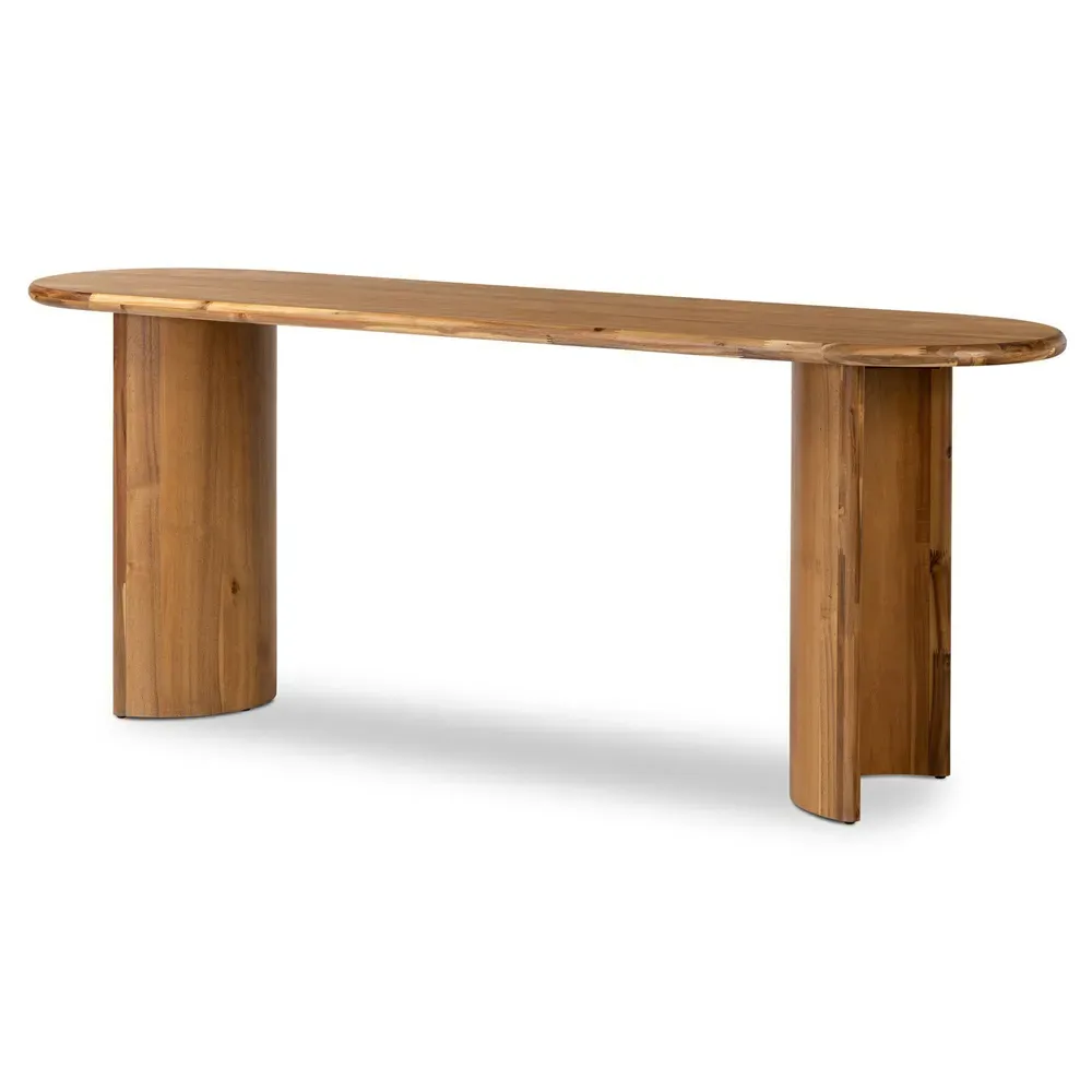 Paris Large Oval Console Table - Light Brown, Acacia Wood