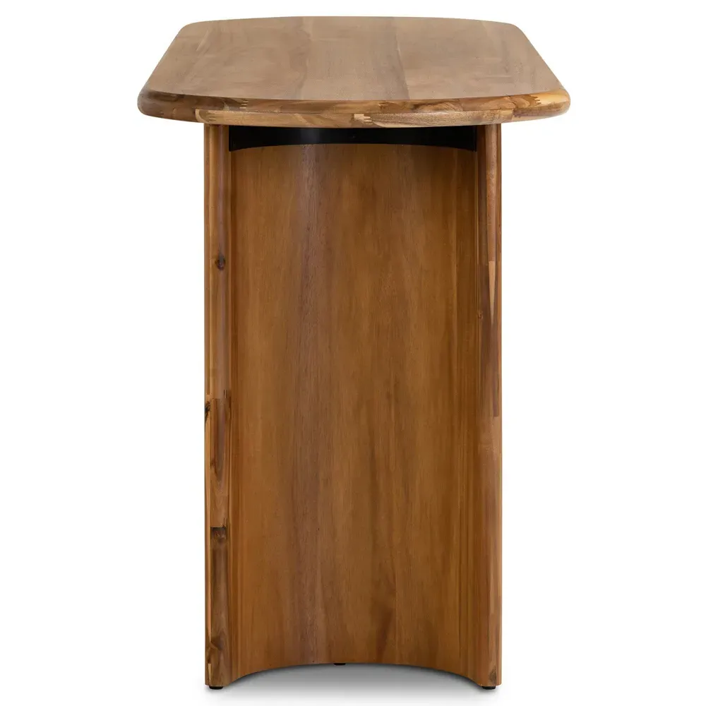 Paris Large Oval Console Table - Light Brown, Acacia Wood