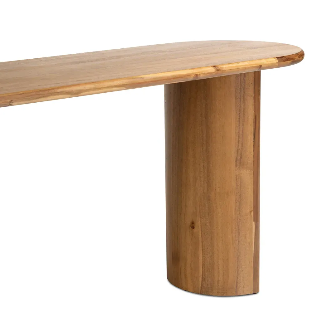 Paris Large Oval Console Table - Light Brown, Acacia Wood