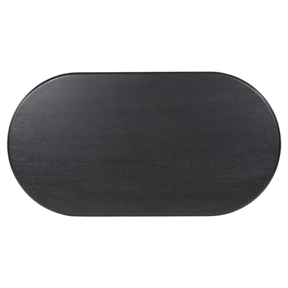 Paris Oval Coffee Table - Black, Acacia Wood