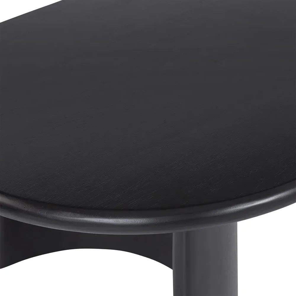 Paris Oval Coffee Table - Black, Acacia Wood
