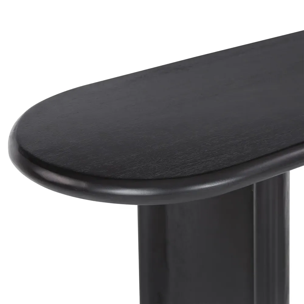 Paris Oval Console Table - Black, Acacia Wood