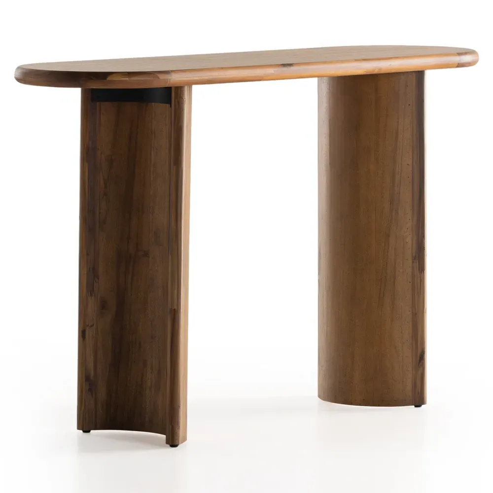 Paris Oval Console Table - Light Brown, Acacia Wood