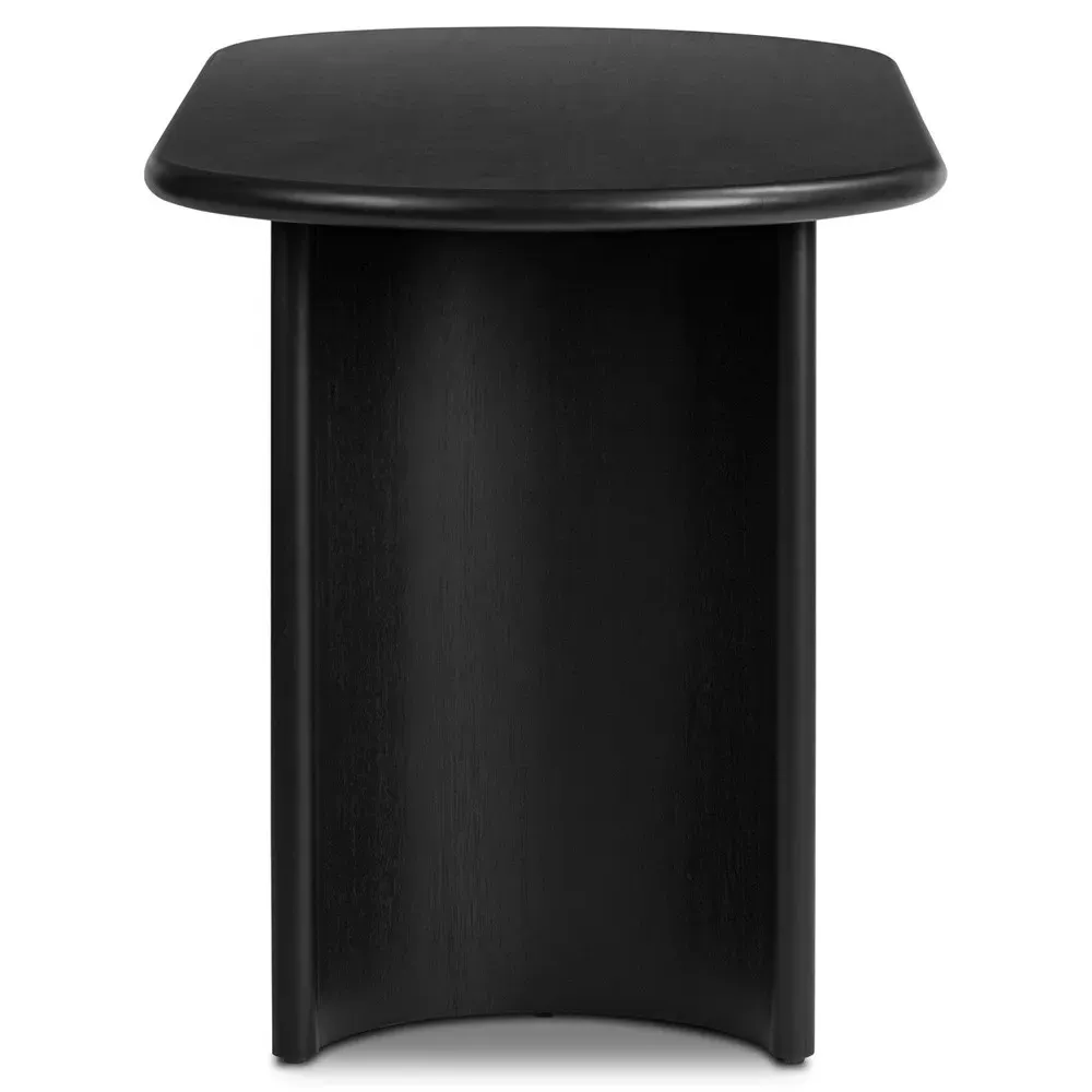 Paris Oval Desk - Black, Acacia Wood