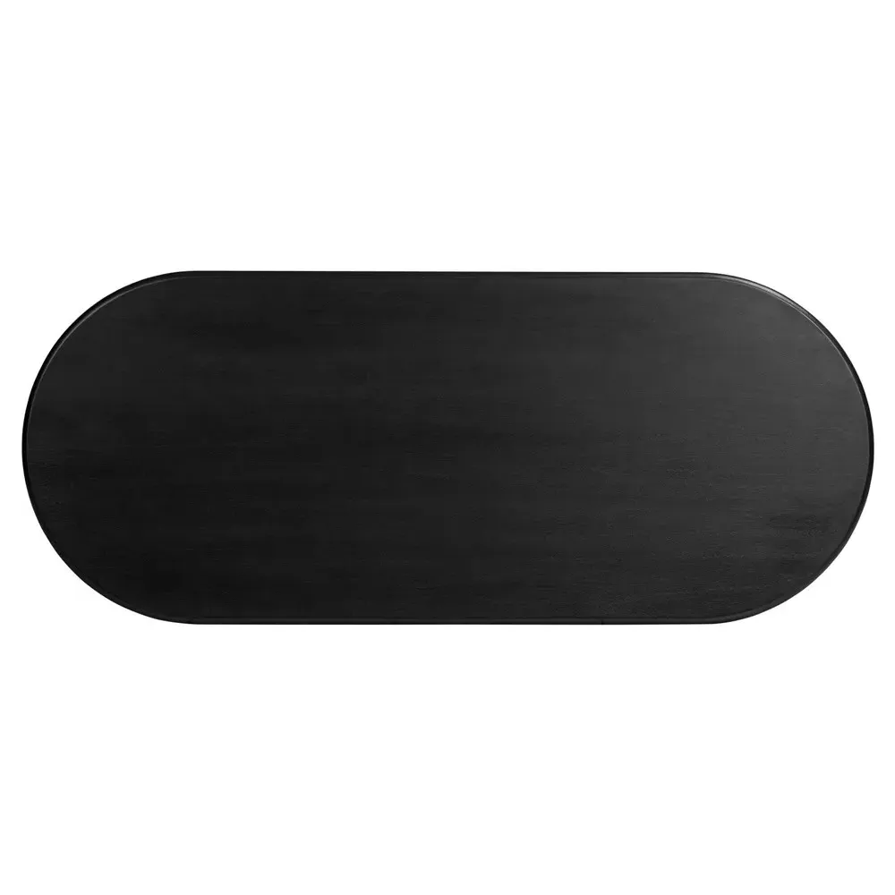 Paris Oval Desk - Black, Acacia Wood