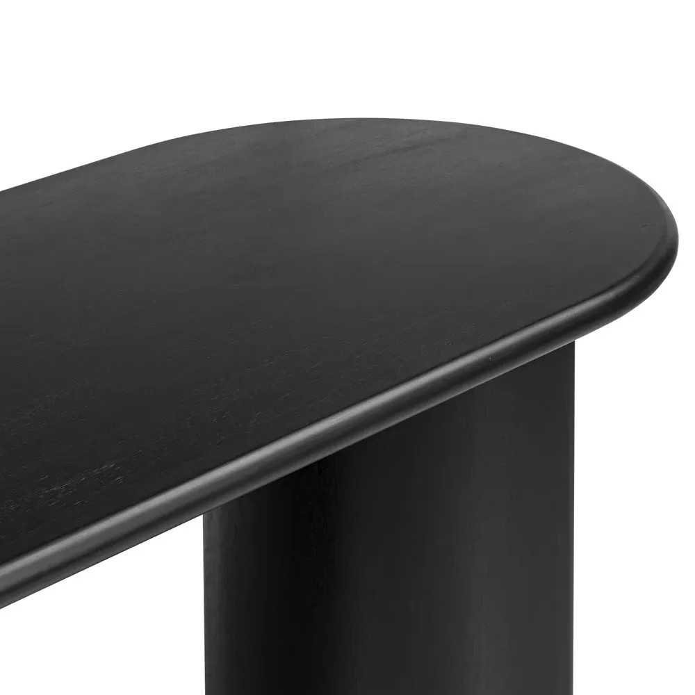 Paris Oval Desk - Black, Acacia Wood