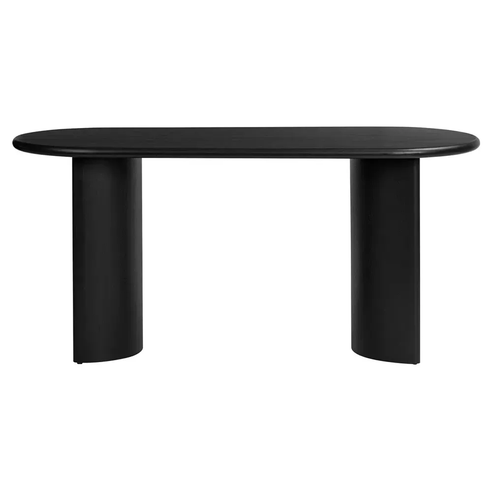 Paris Oval Desk - Black, Acacia Wood