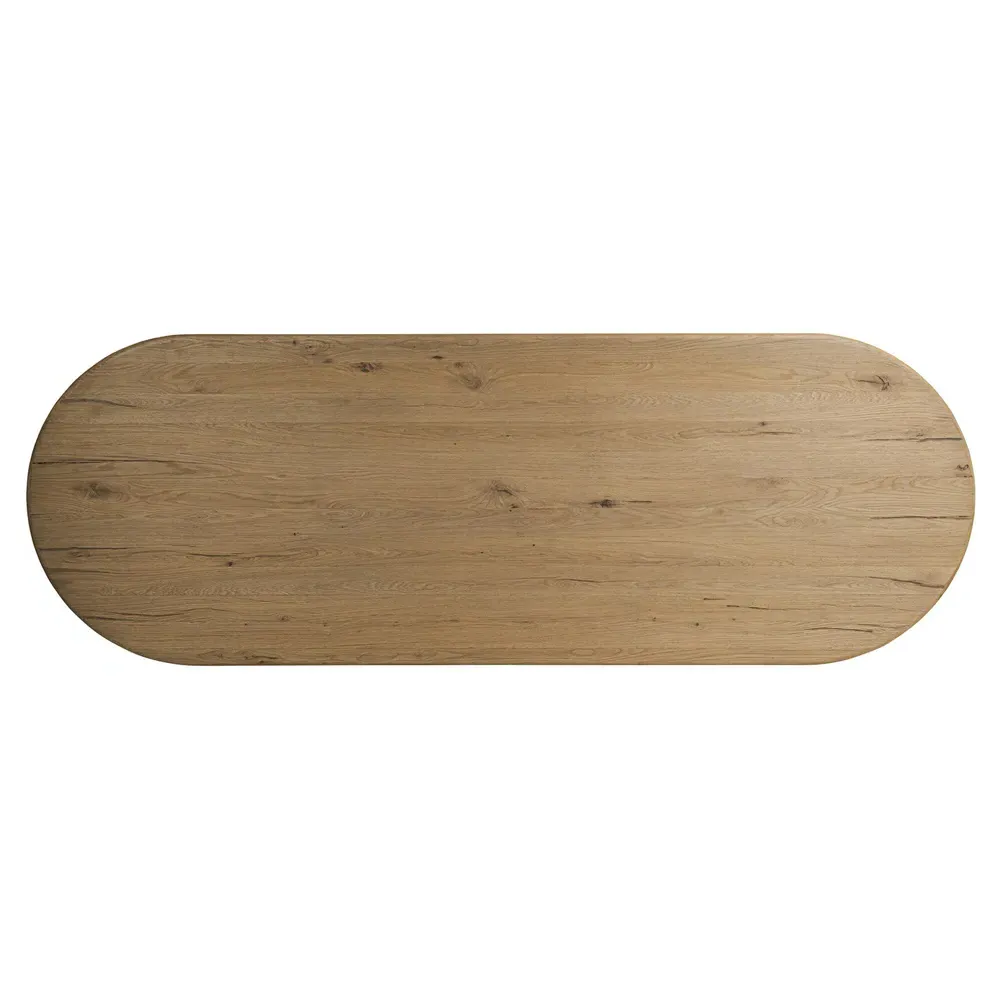 Paris Oval Dining Table - Worn Brown, Oak Wood
