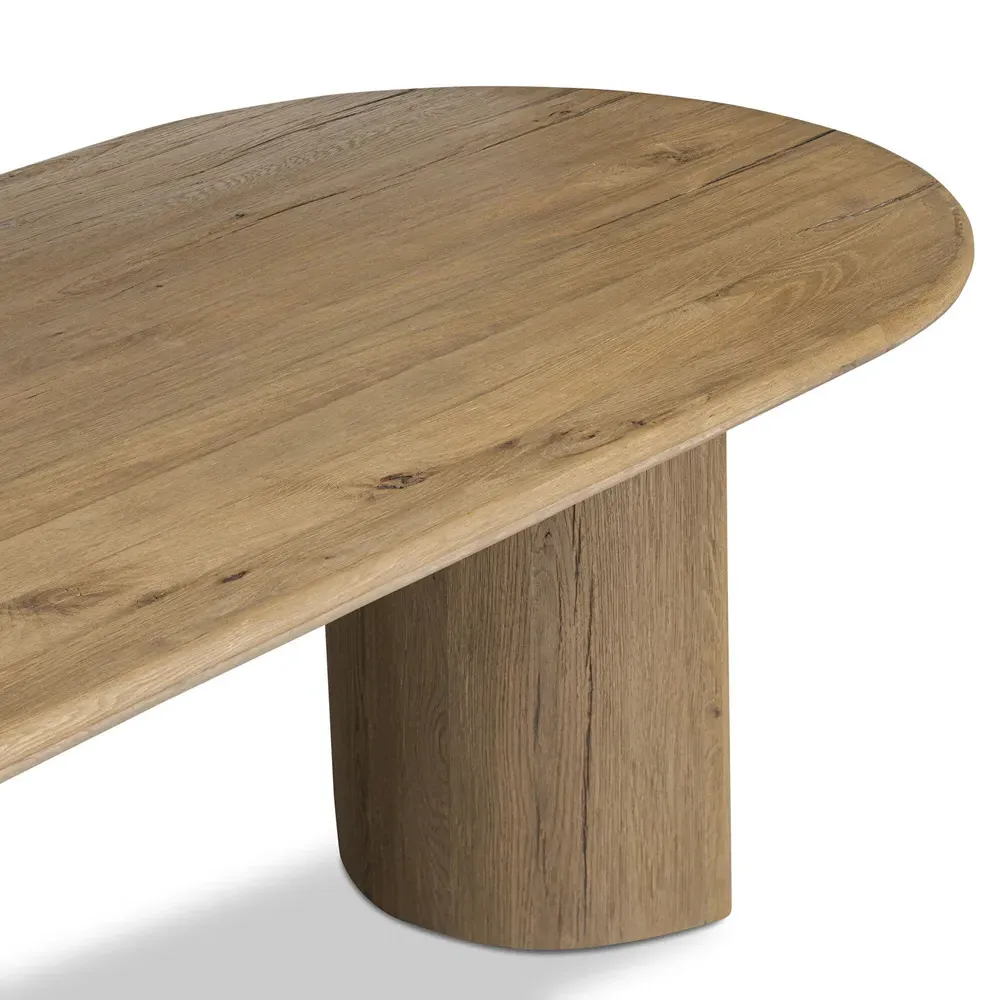 Paris Oval Dining Table - Worn Brown, Oak Wood