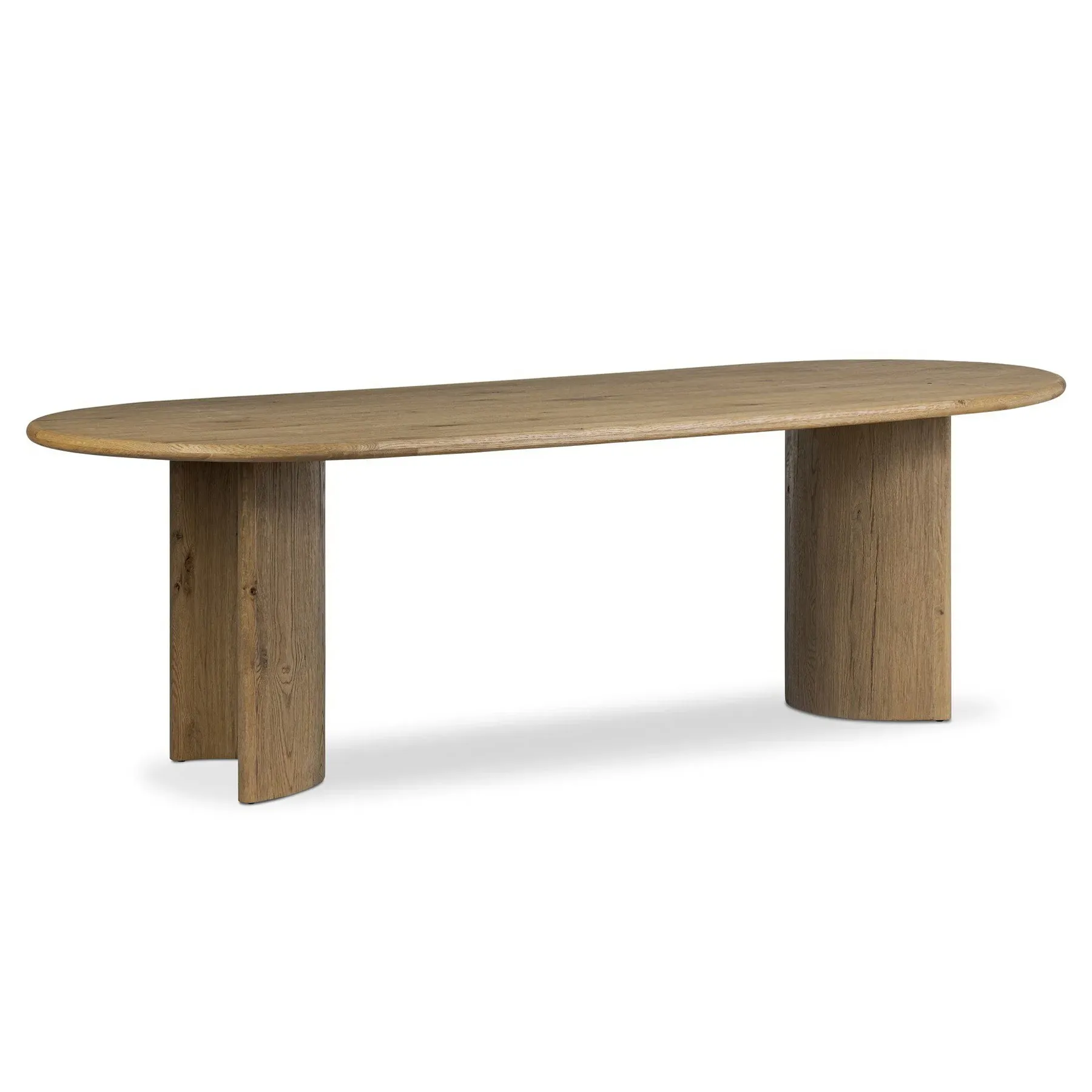 Paris Oval Dining Table - Worn Brown, Oak Wood