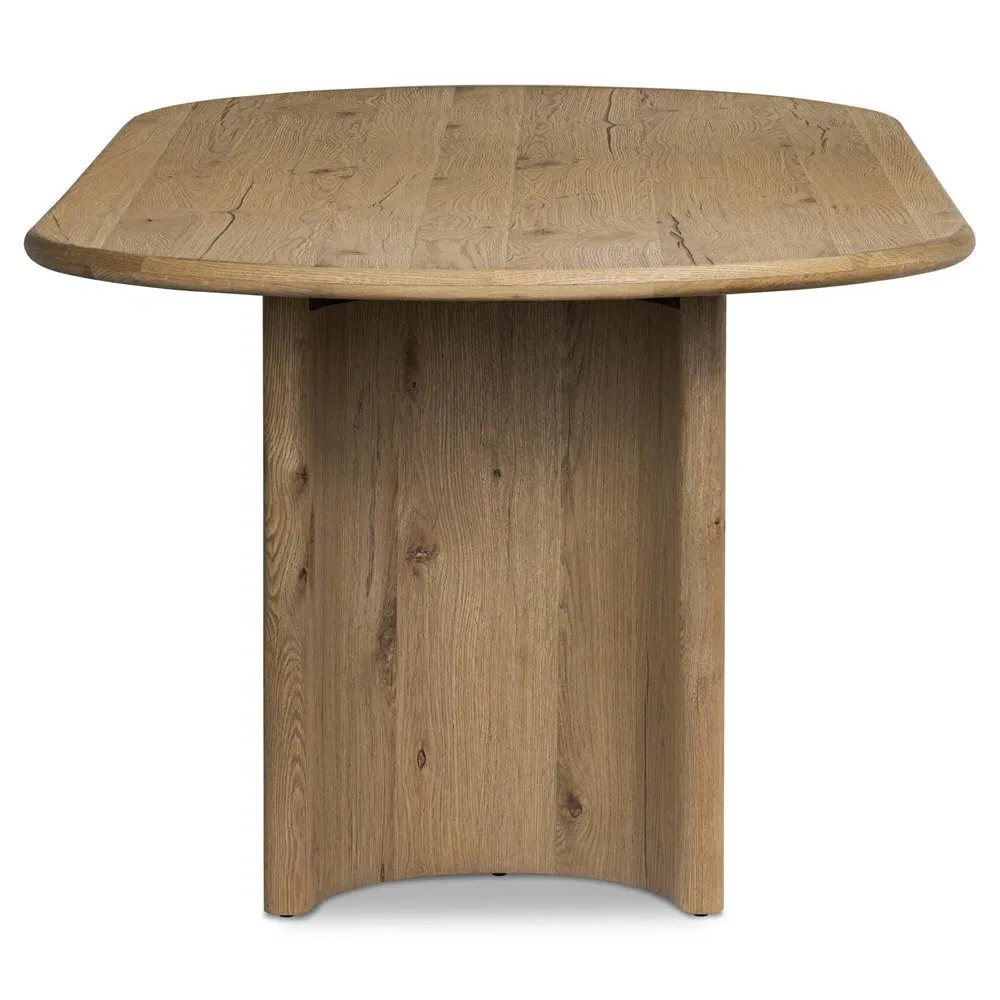 Paris Oval Dining Table - Worn Brown, Oak Wood