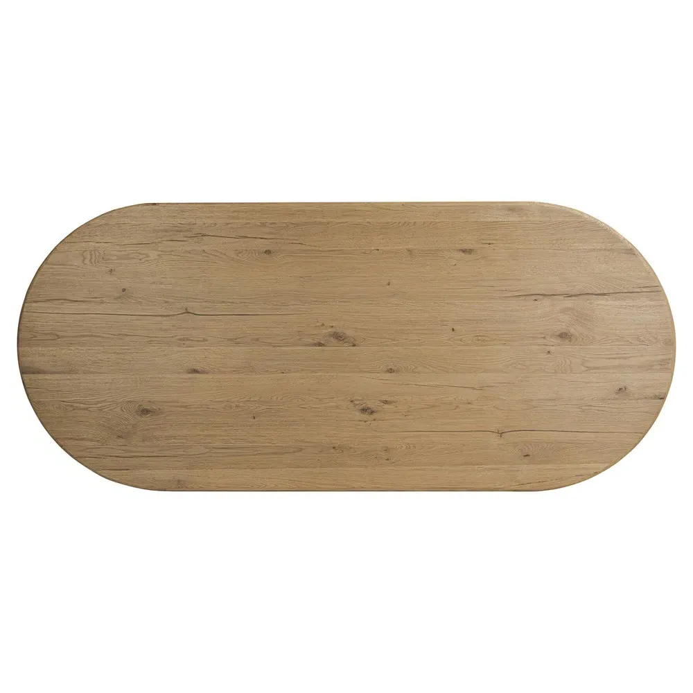 Paris Oval Dining Table - Worn Brown, Oak Wood