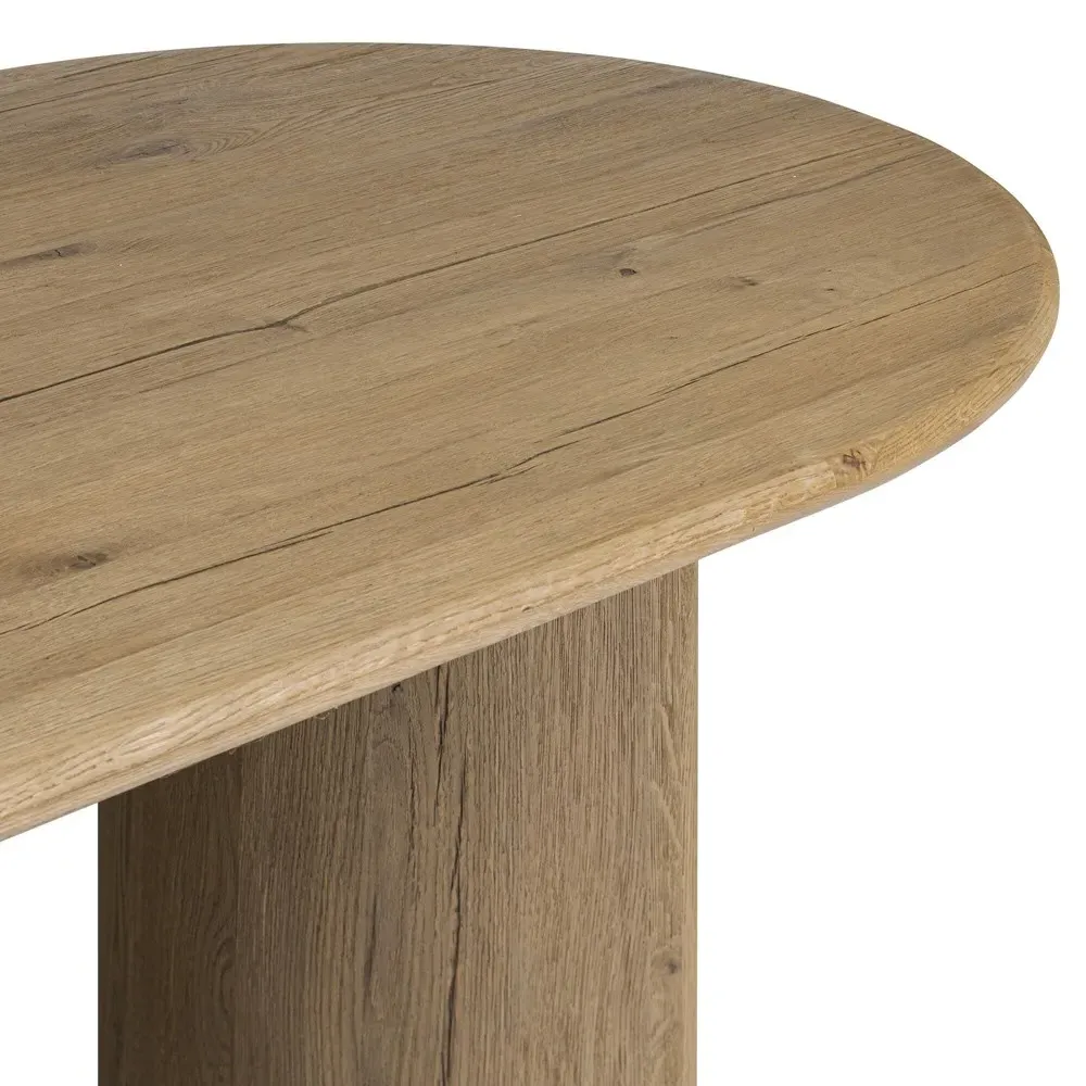 Paris Oval Dining Table - Worn Brown, Oak Wood