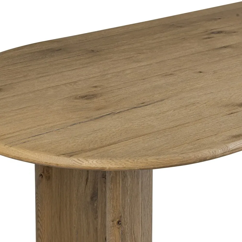 Paris Oval Dining Table - Worn Brown, Oak Wood