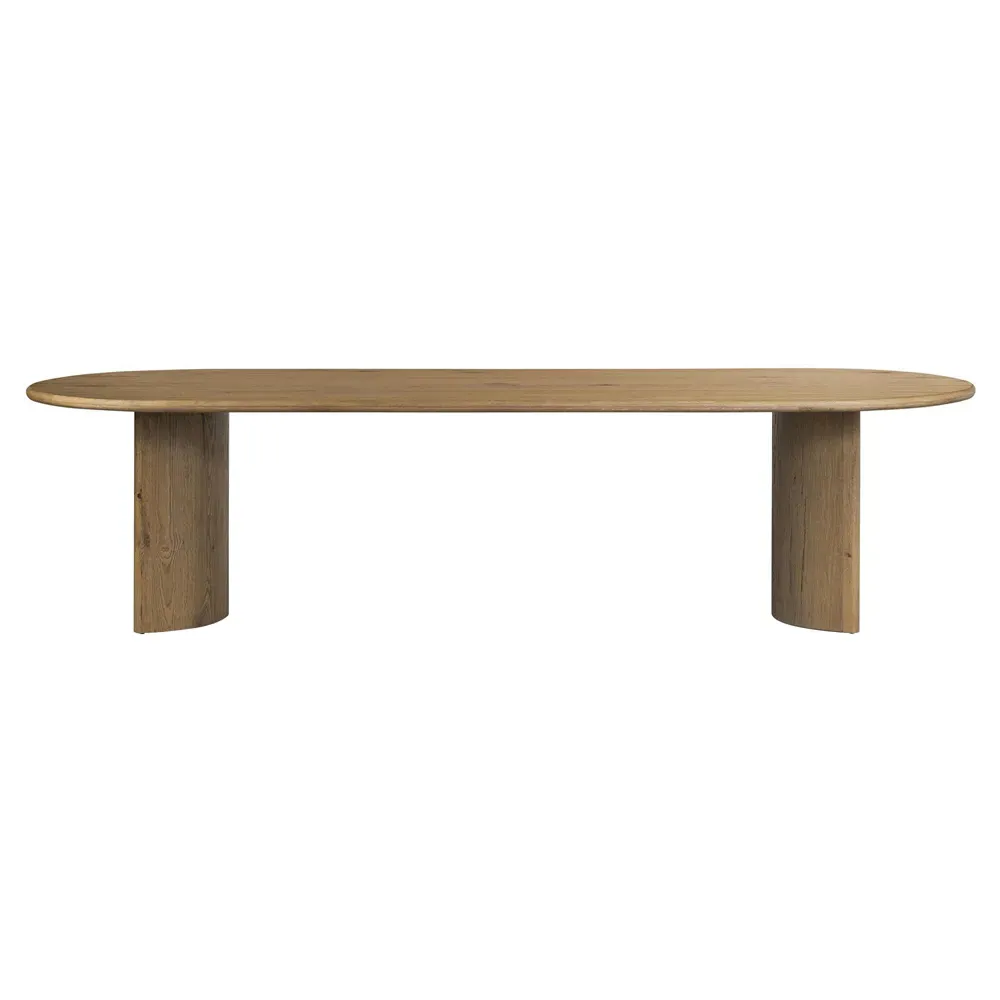 Paris Oval Dining Table - Worn Brown, Oak Wood