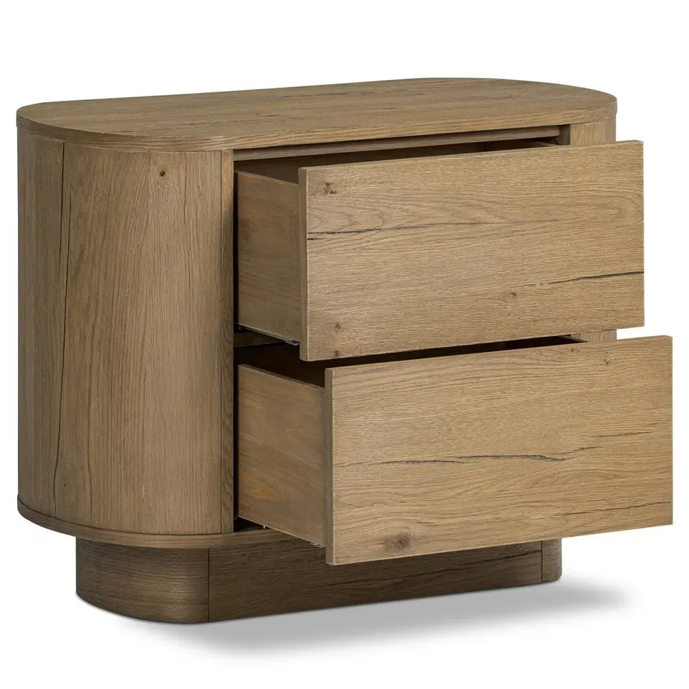 Paris Oval Nightstand - Worn Oak