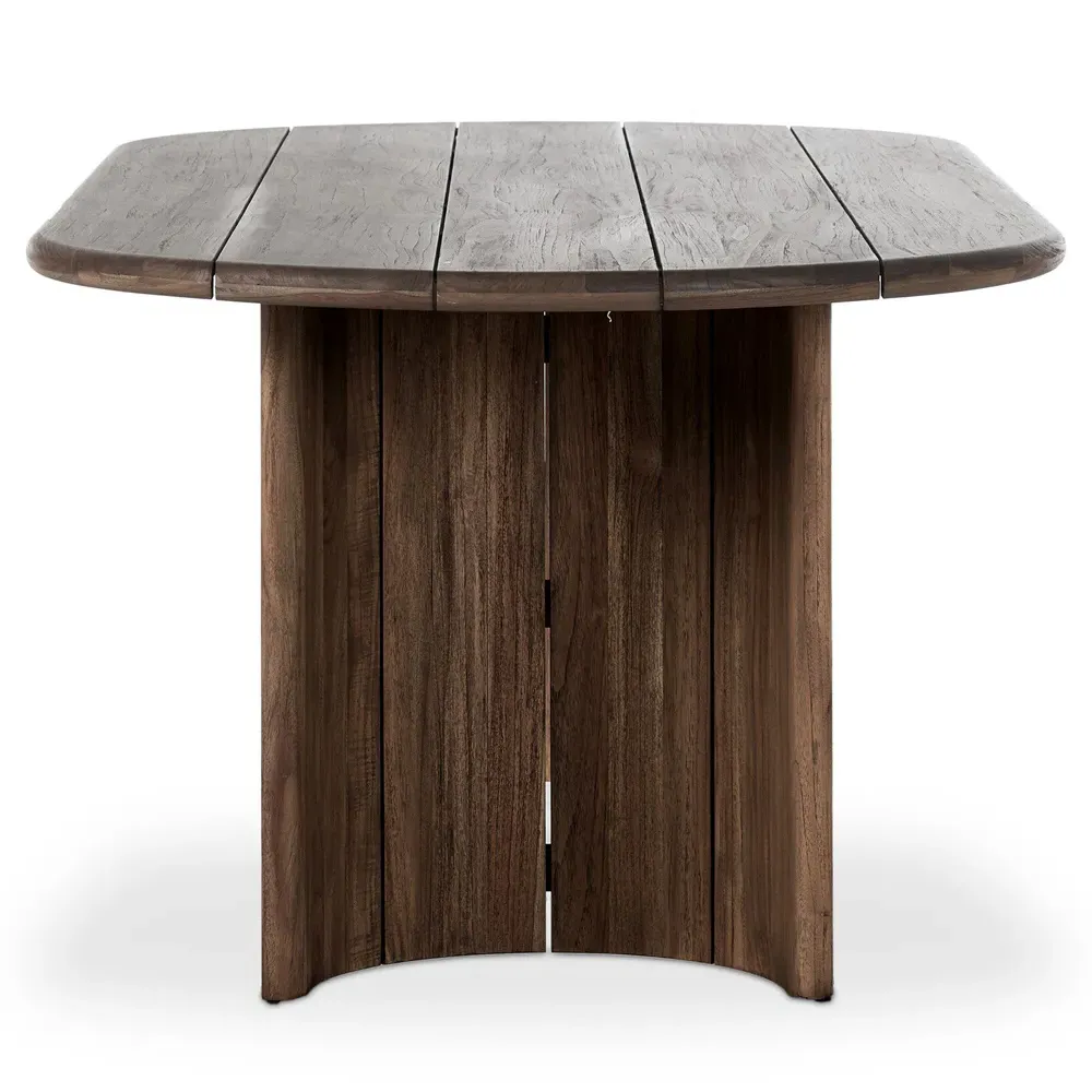Paris Oval Outdoor Dining Table - Brown, Teak