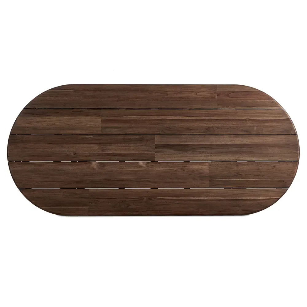 Paris Oval Outdoor Dining Table - Brown, Teak