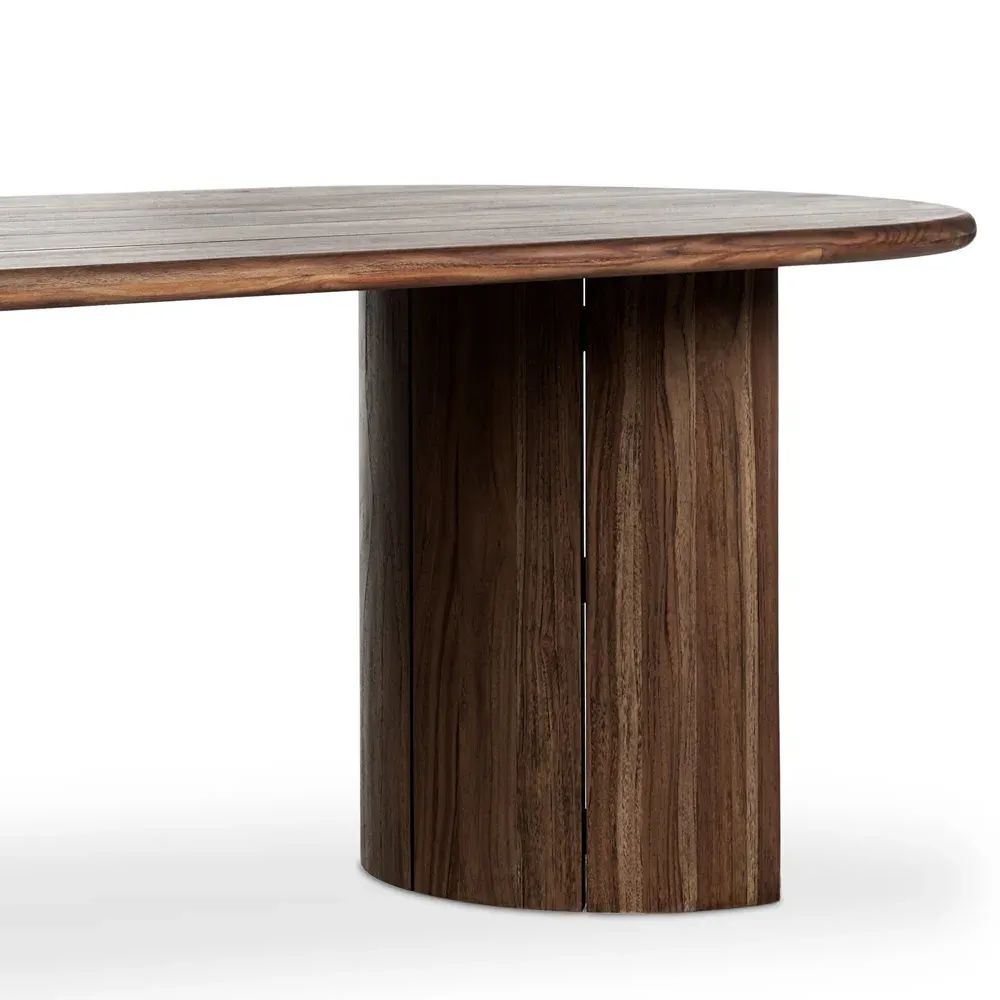 Paris Oval Outdoor Dining Table - Brown, Teak