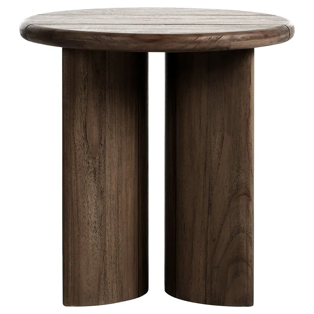 Paris Round End Table - Brown, Teak image