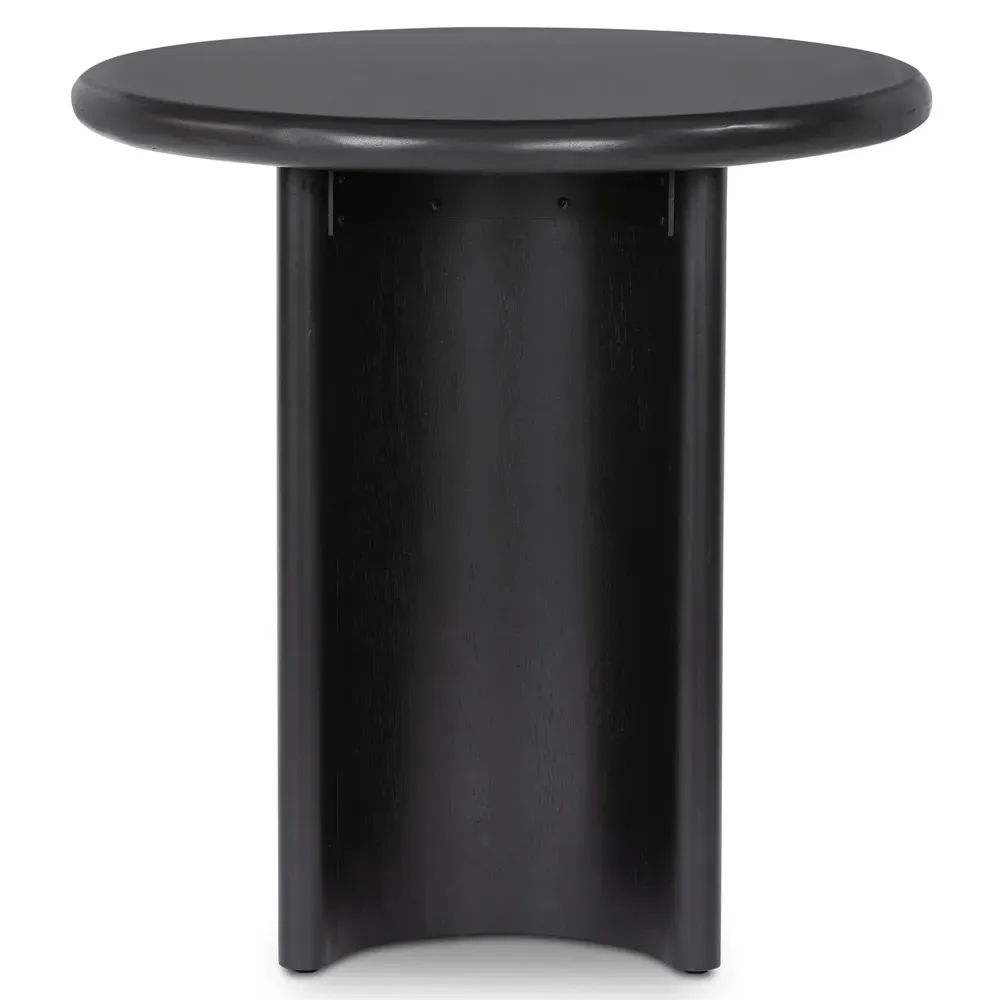 Paris Round Side Table - Black, Acacia Wood