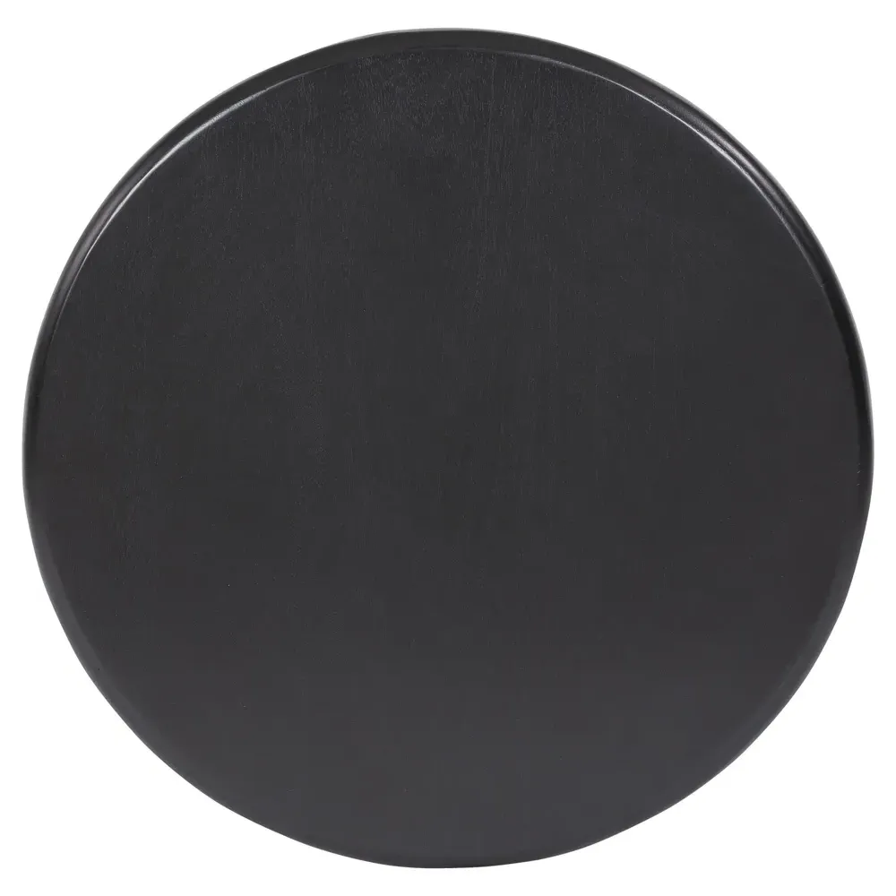 Paris Round Side Table - Black, Acacia Wood