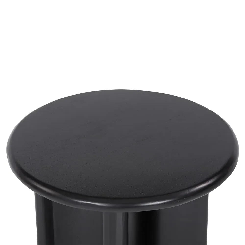 Paris Round Side Table - Black, Acacia Wood