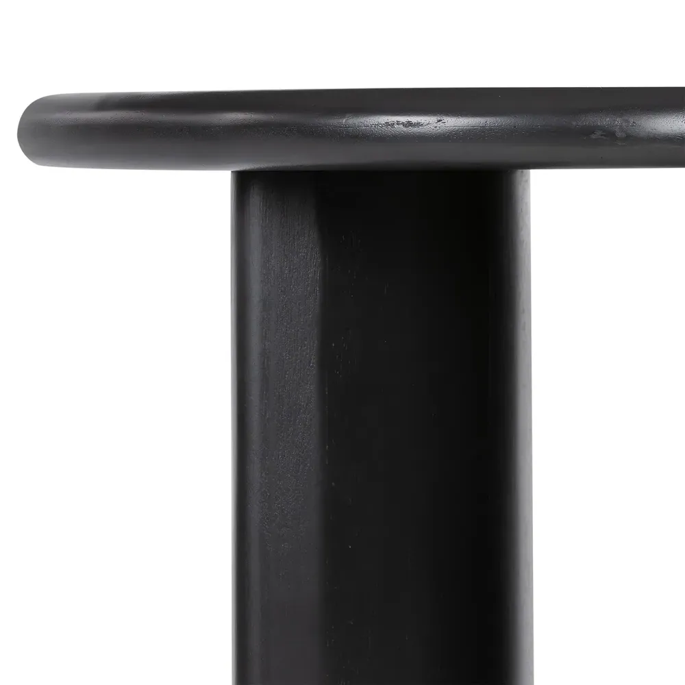 Paris Round Side Table - Black, Acacia Wood