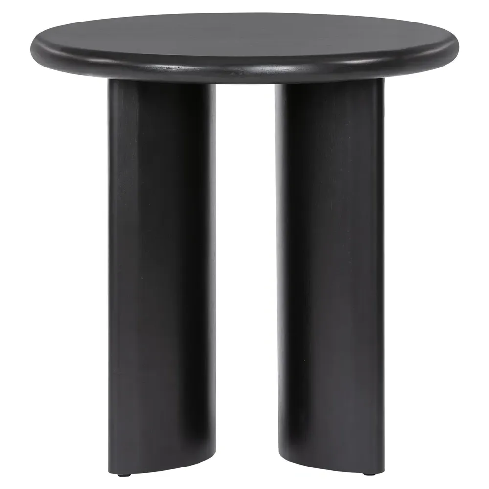 Paris Round Side Table - Black, Acacia Wood image