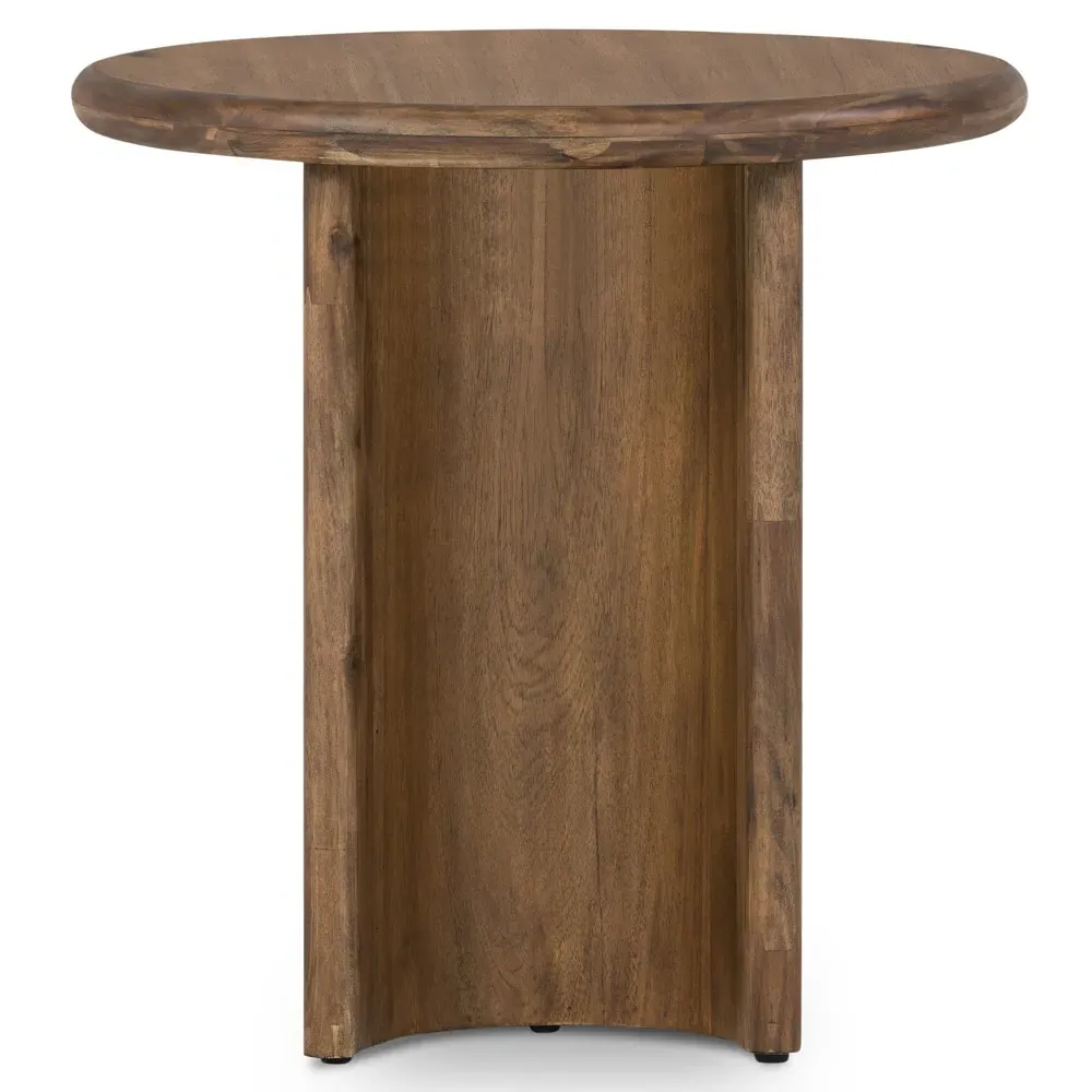 Paris Round Side Table - Brown, Acacia Wood