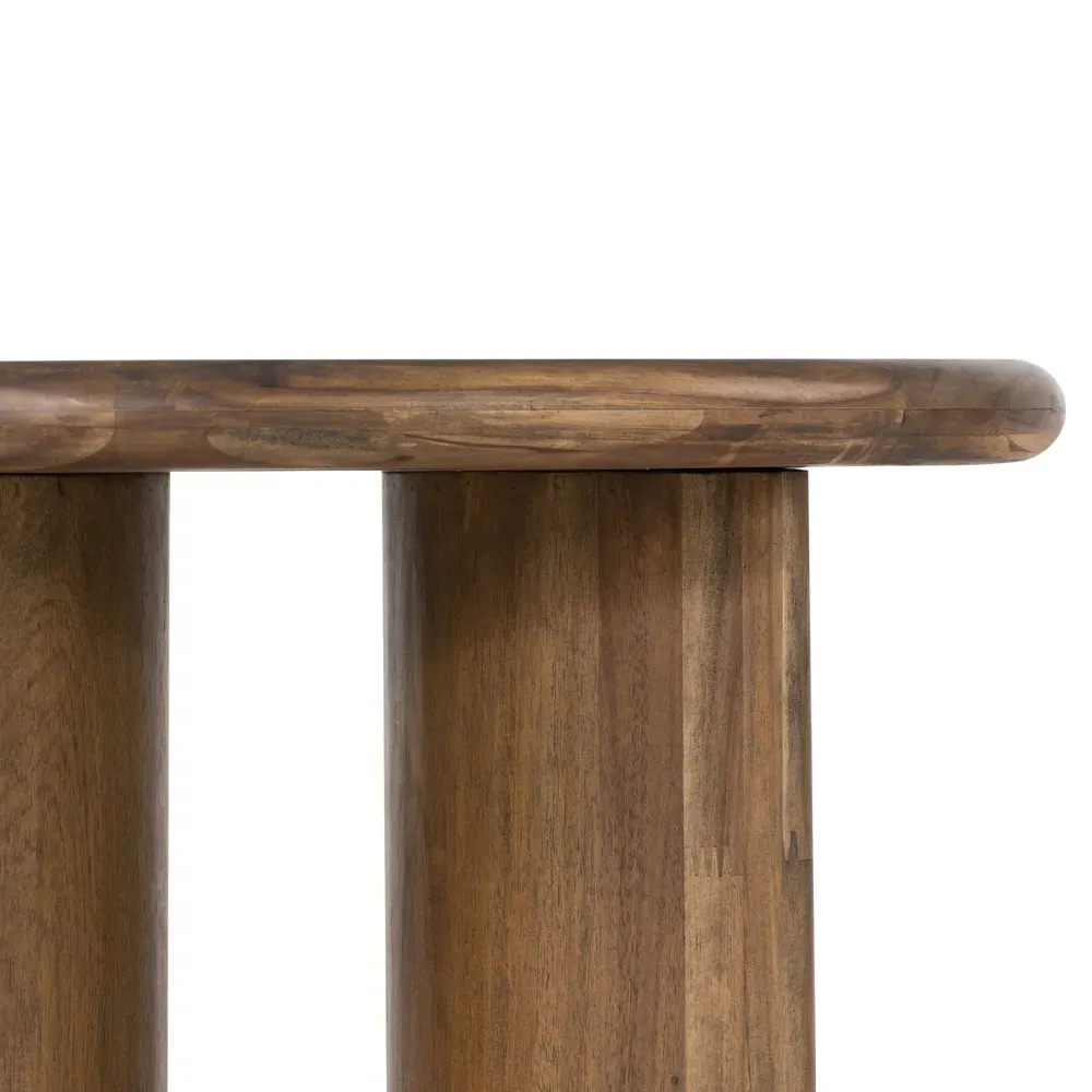 Paris Round Side Table - Brown, Acacia Wood