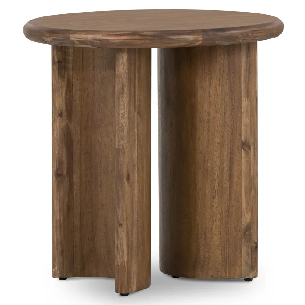 Paris Round Side Table - Brown, Acacia Wood image