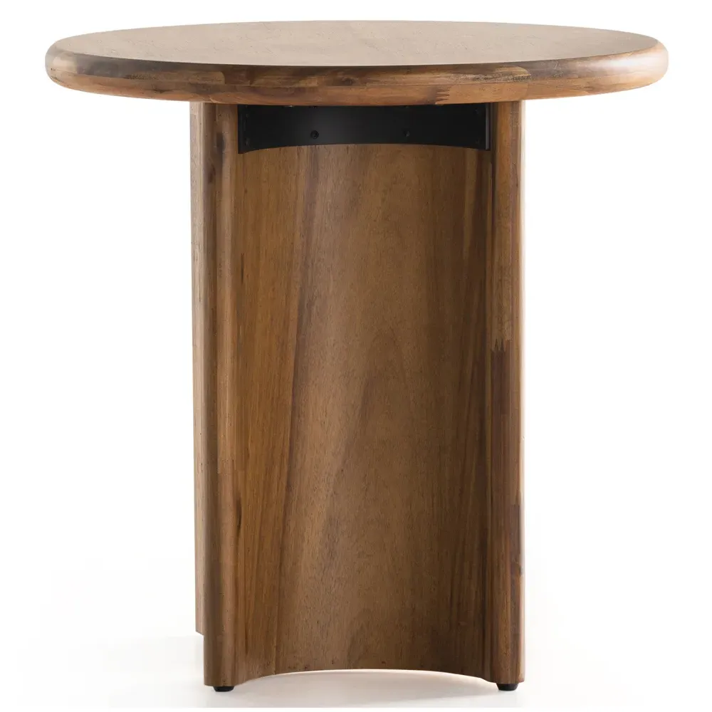 Paris Round Side Table - Light Brown, Acacia Wood