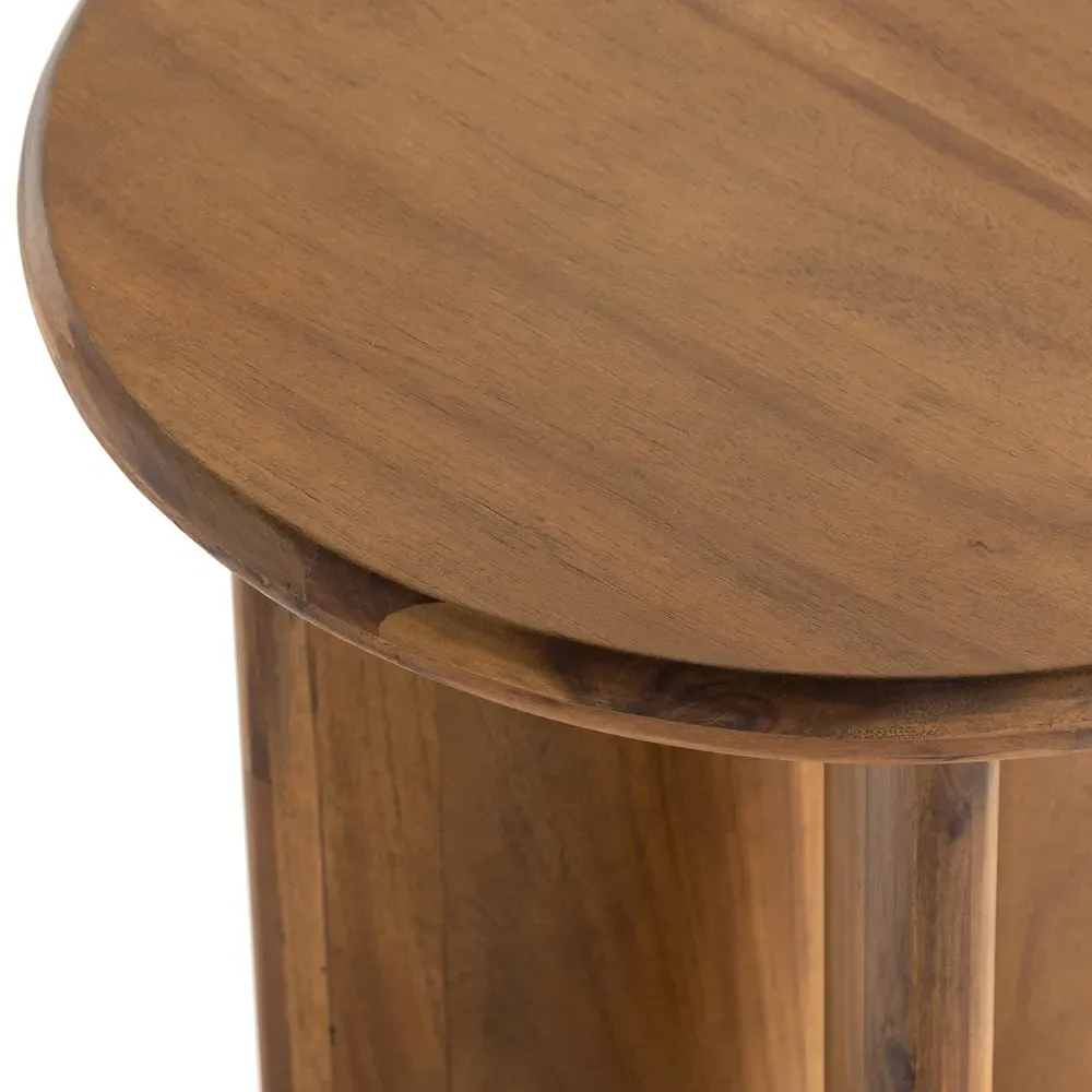 Paris Round Side Table - Light Brown, Acacia Wood