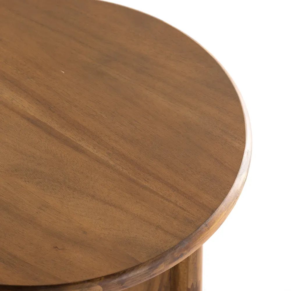 Paris Round Side Table - Light Brown, Acacia Wood