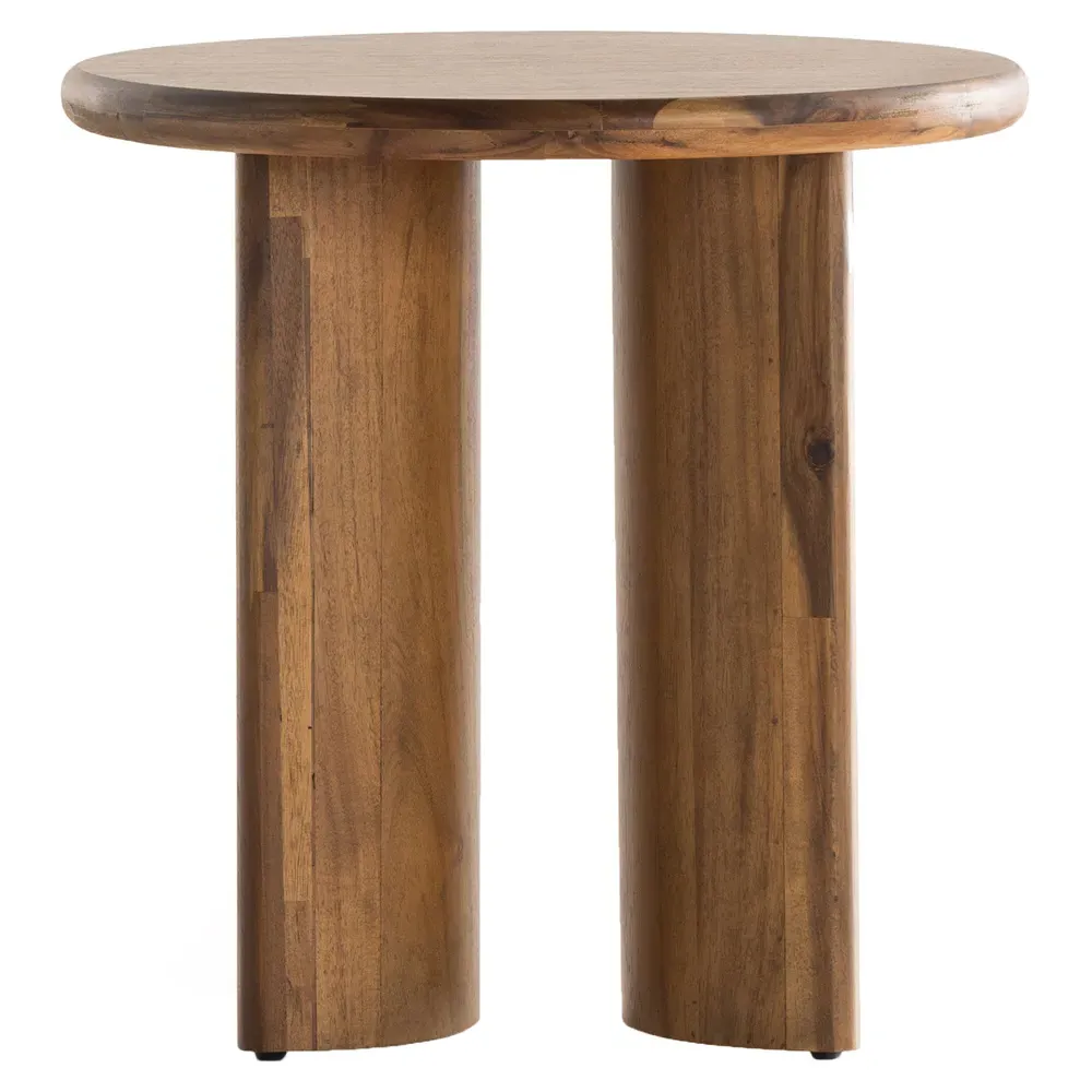 Paris Round Side Table - Light Brown, Acacia Wood