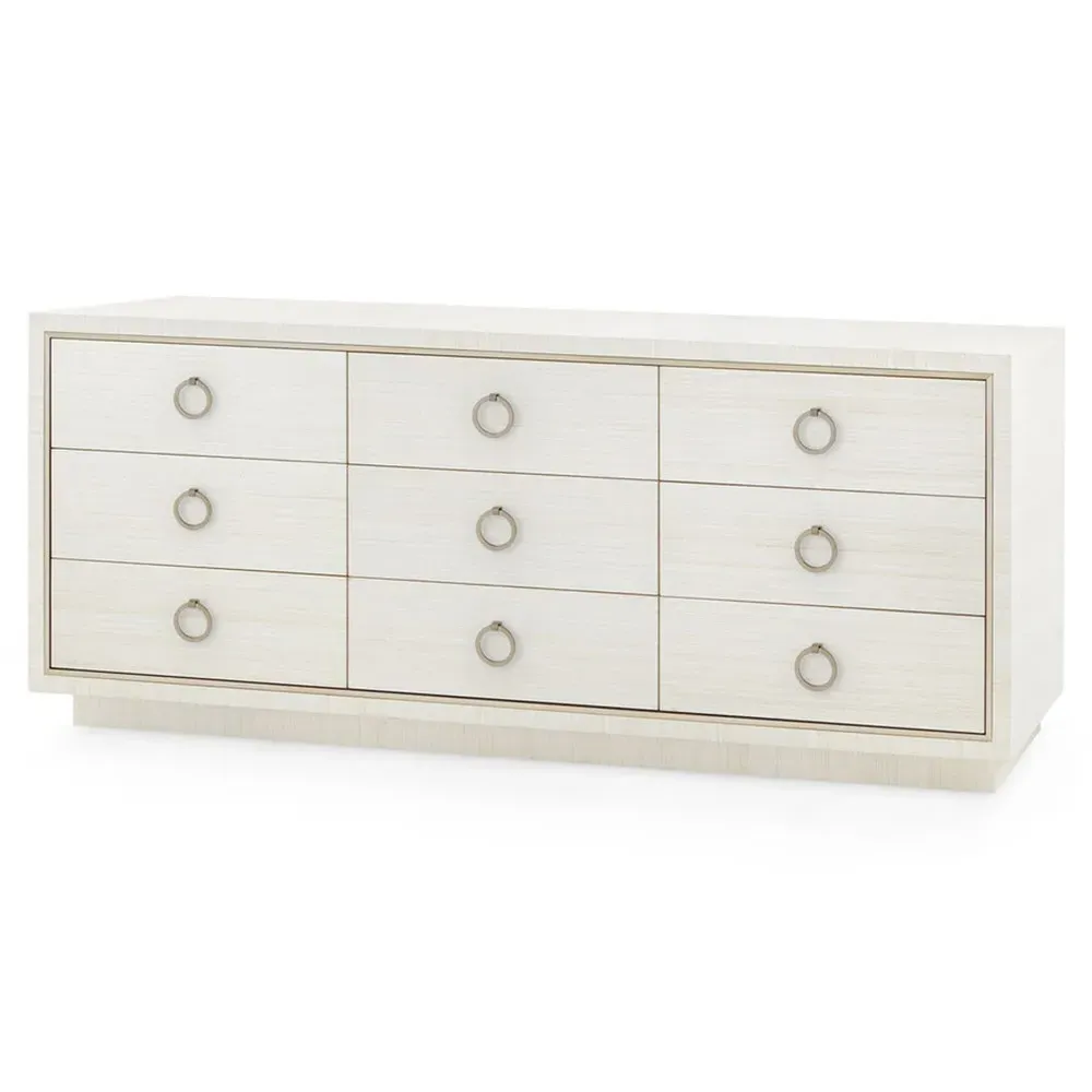 Parker Triple Dresser - Light Natural Shimmer, Grasscloth