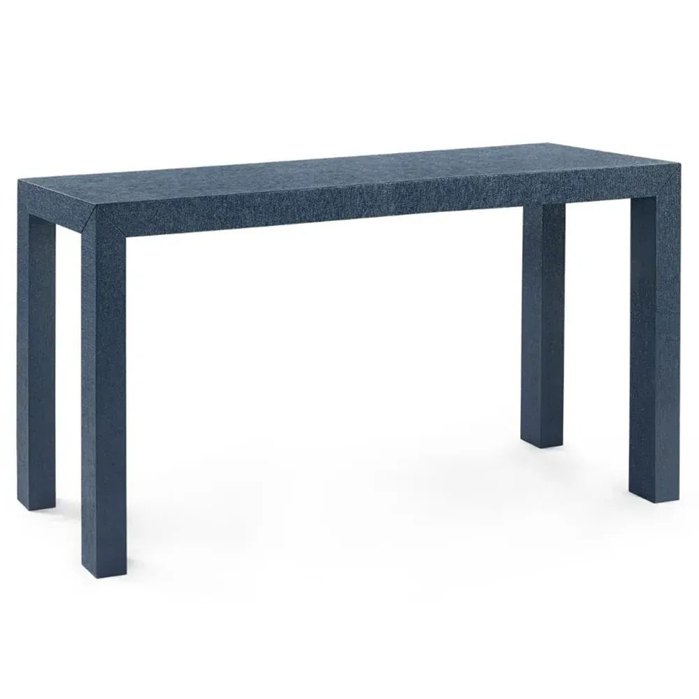 Parsons Large Console Table - Deep Navy, Grasscloth