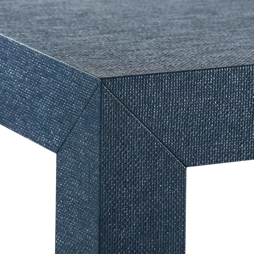 Parsons Large Console Table - Deep Navy, Grasscloth